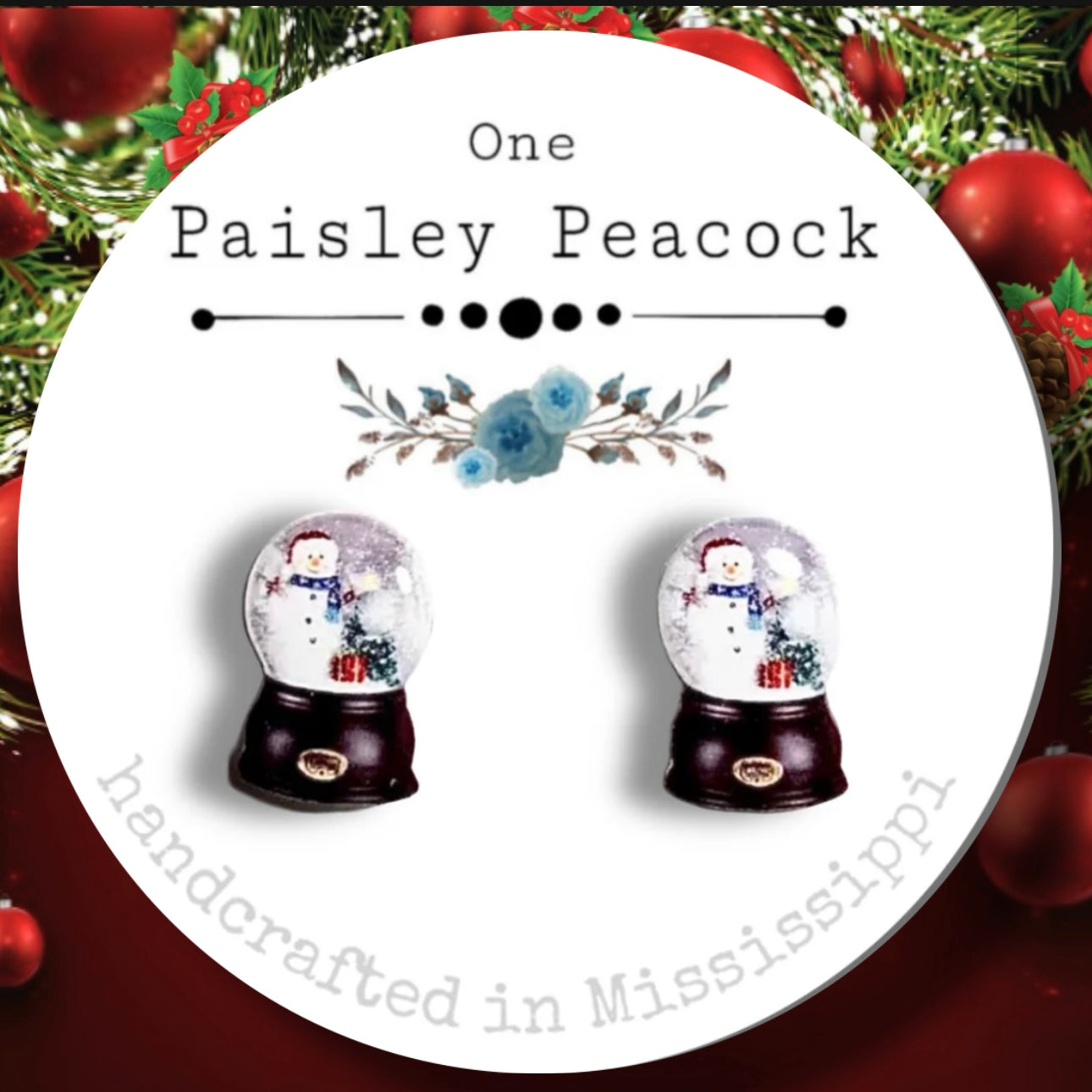 Christmas Snow Globe stud earrings