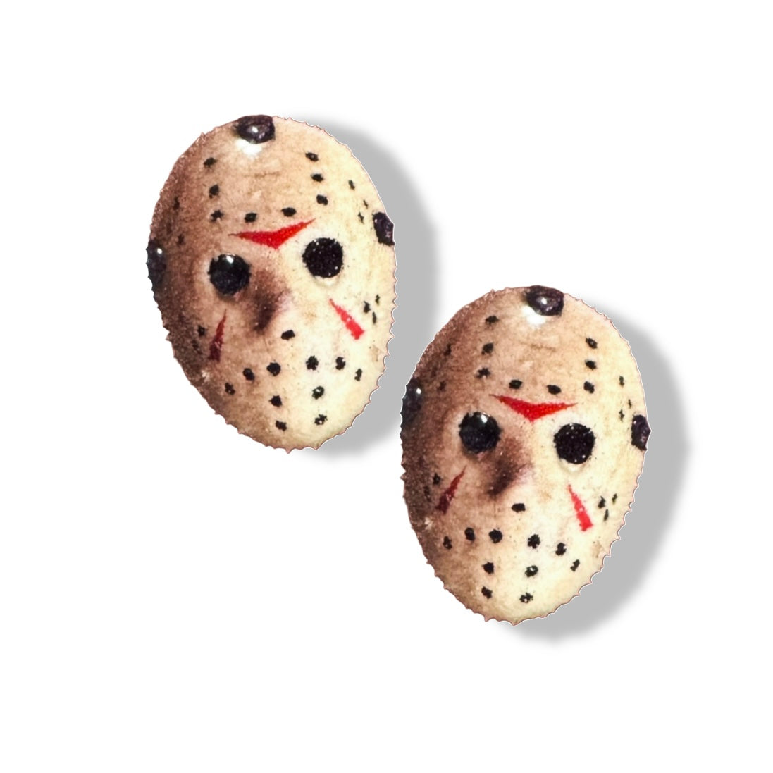 Jason Vorhees Mask handmade stud earrings Halloween