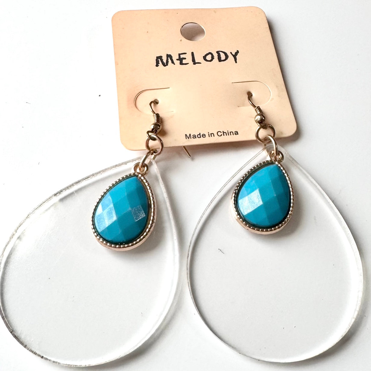 Acrylic teardrop earrings