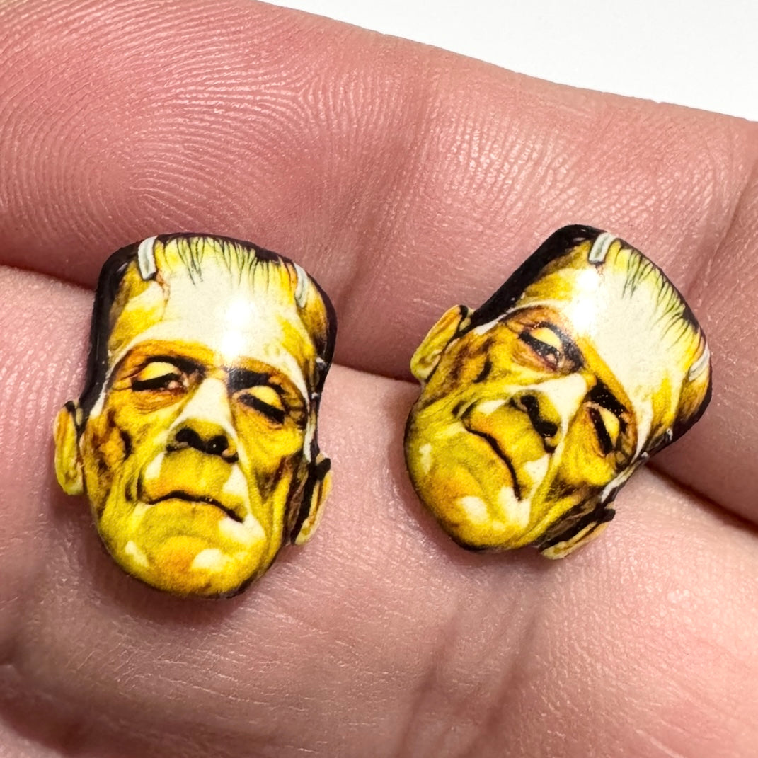 Frankenstein handmade stud earrings Halloween