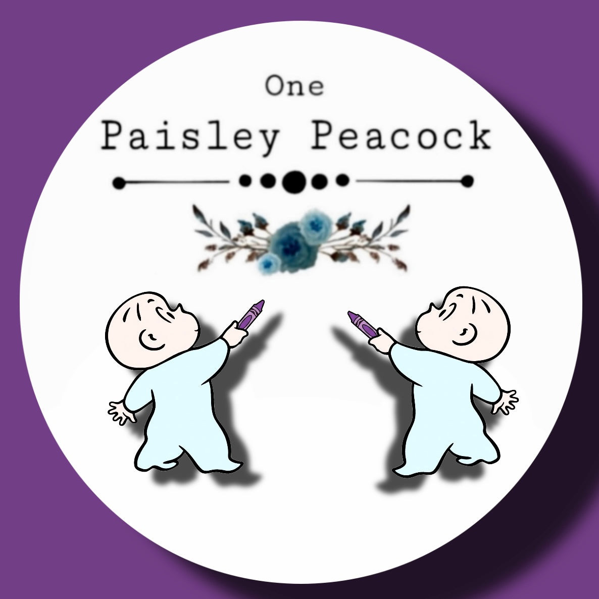 Harold and the purple crayon inspired handmade stud earrings