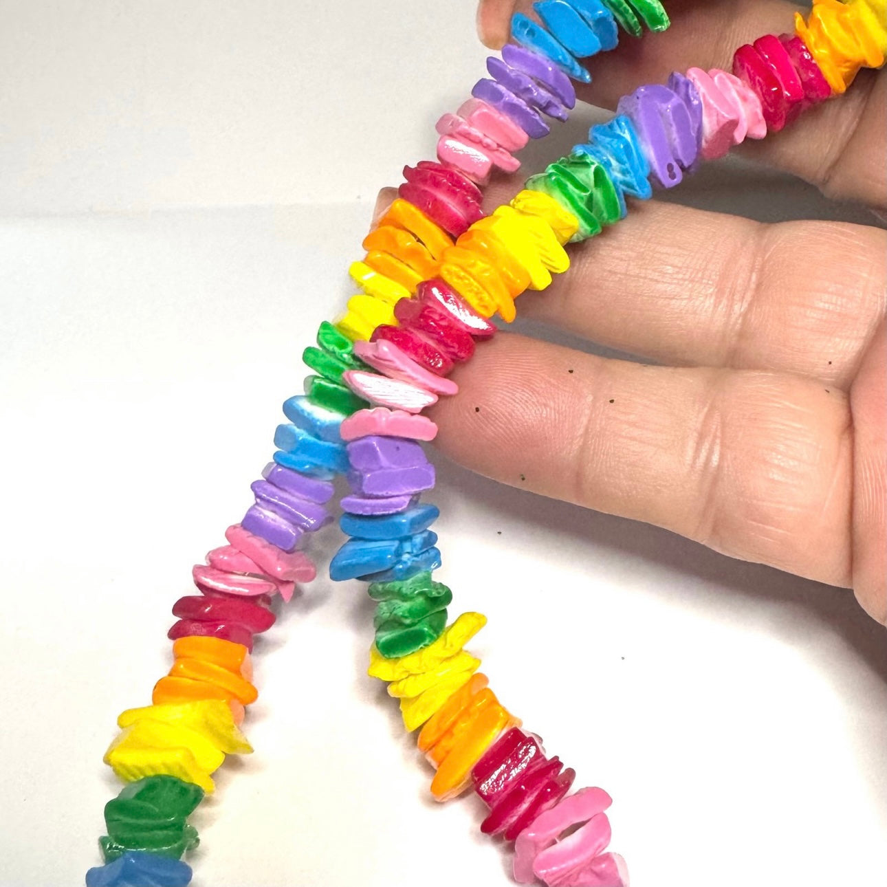 18 inch Puka Shell Necklace rainbow
