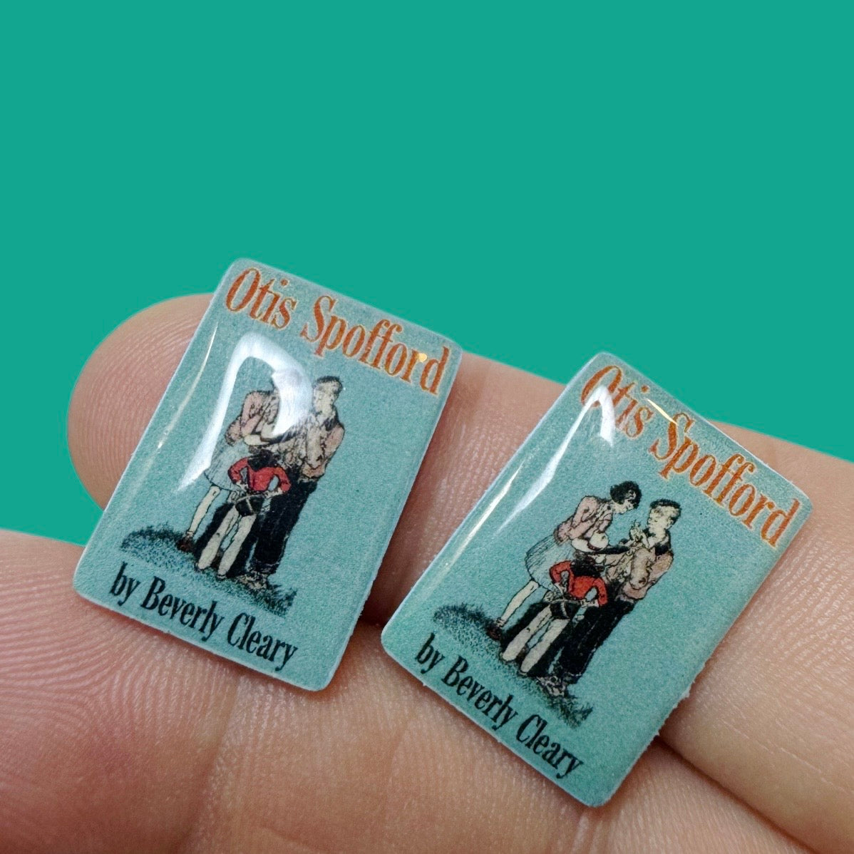 Otis Spofford inspired book stud earrings