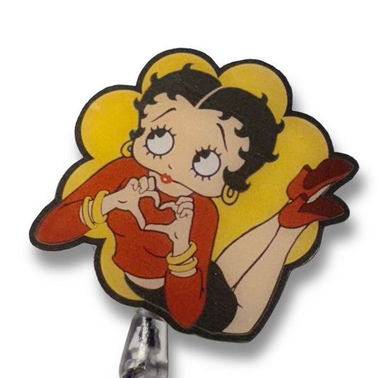 Badge Reel- inspired Betty boop yellow