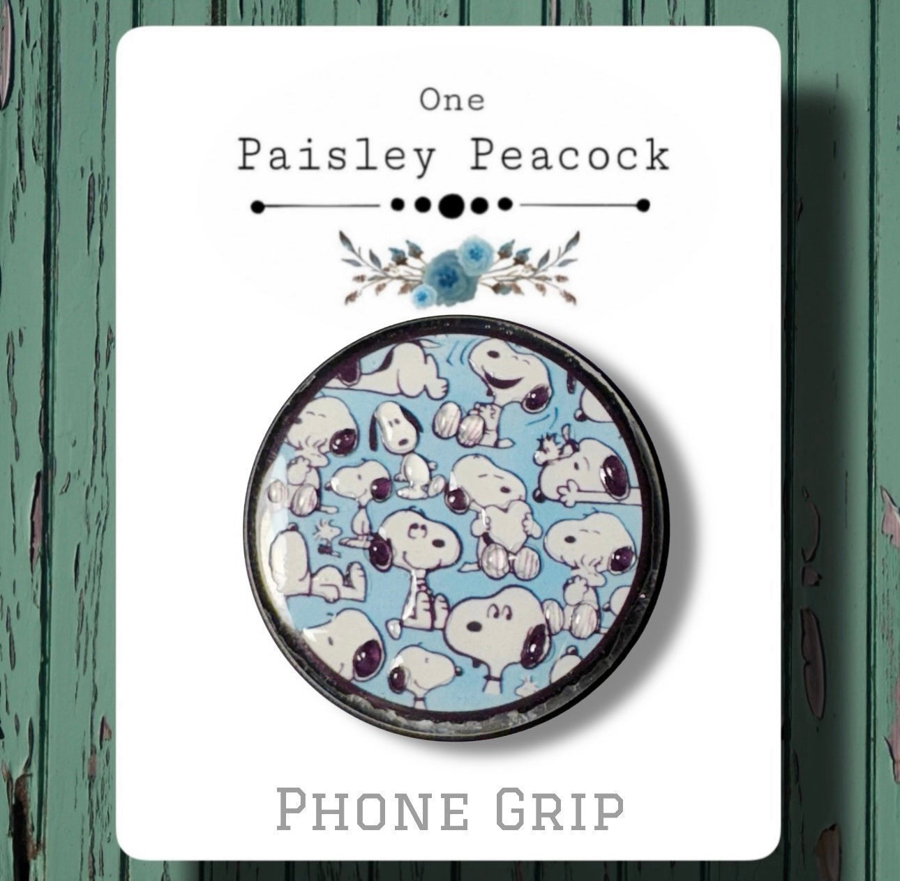 Phone Grip-snoopy-blue/ white