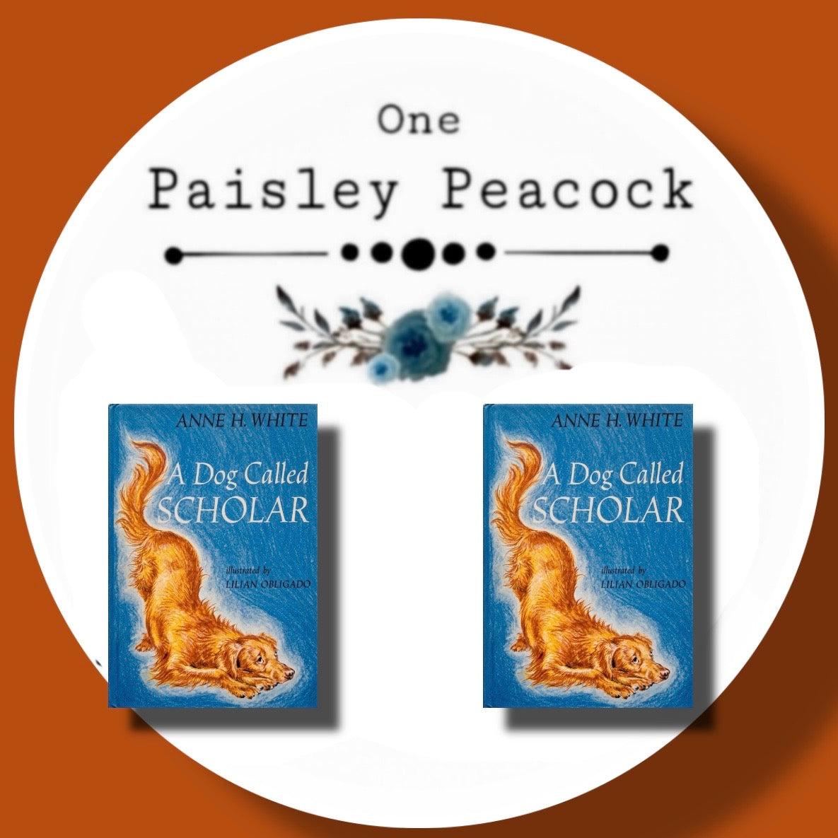 Dog called scholar book stud earrings