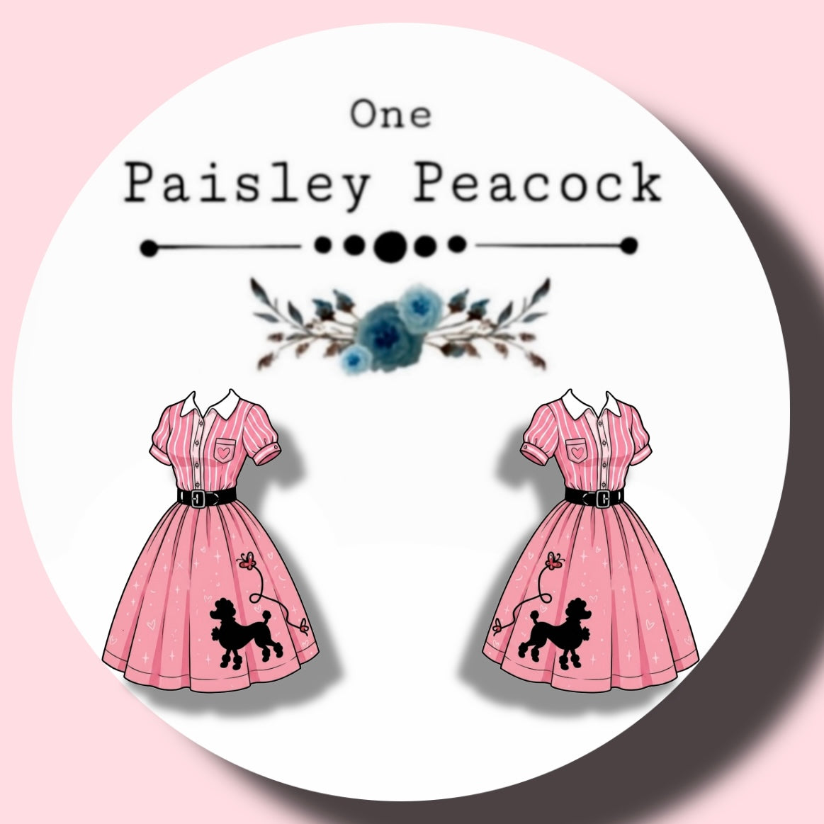 50'S POODLE DRESS STUD EARRINGS
