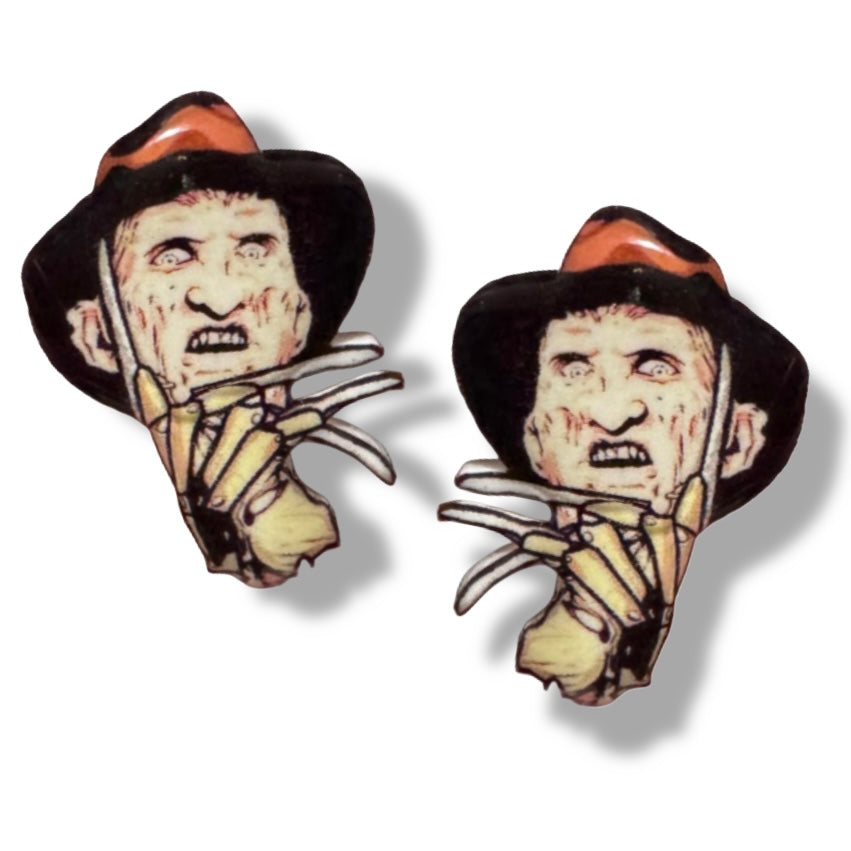 Freddy Krueger handmade stud earrings Halloween