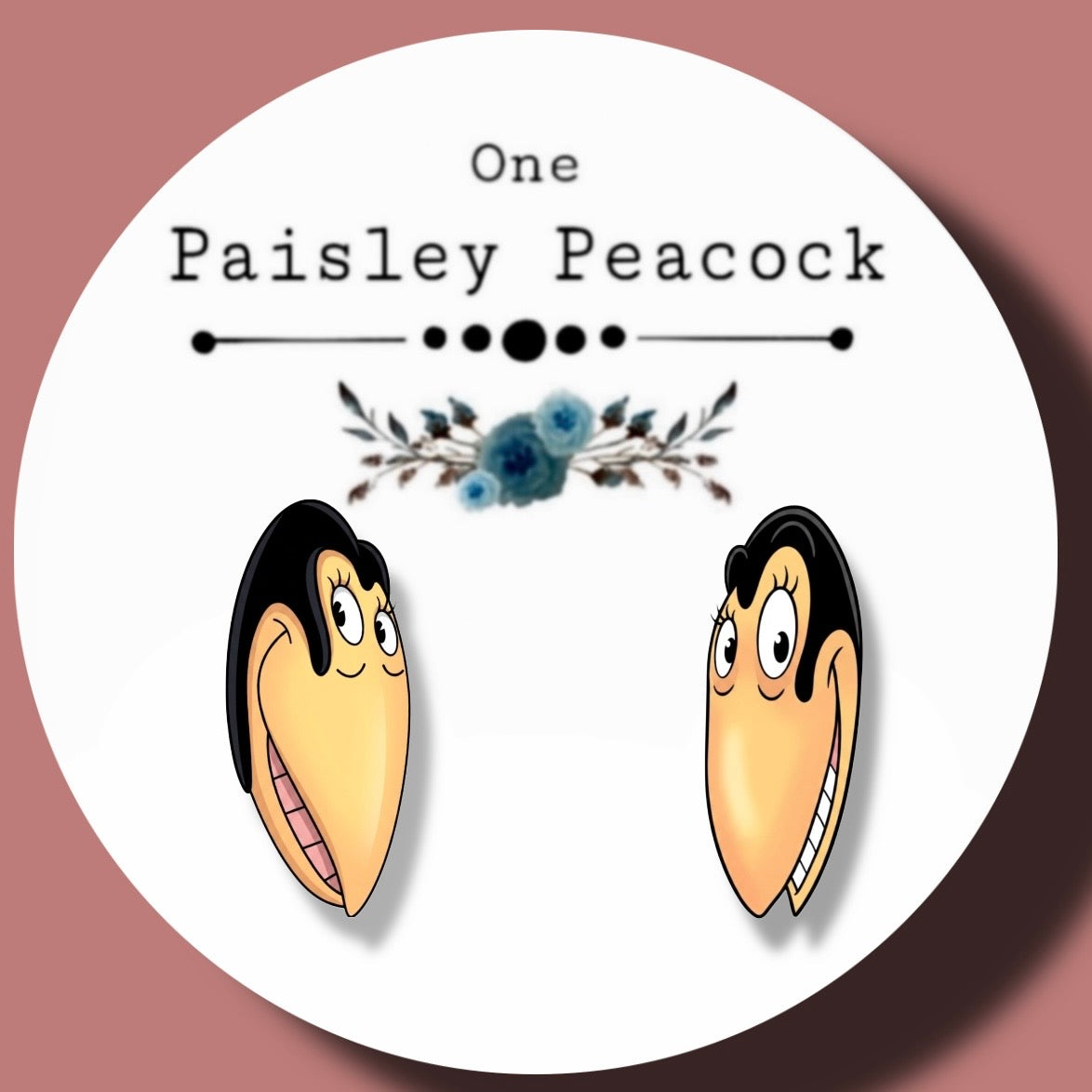 Heckle and jeckle stud earrings