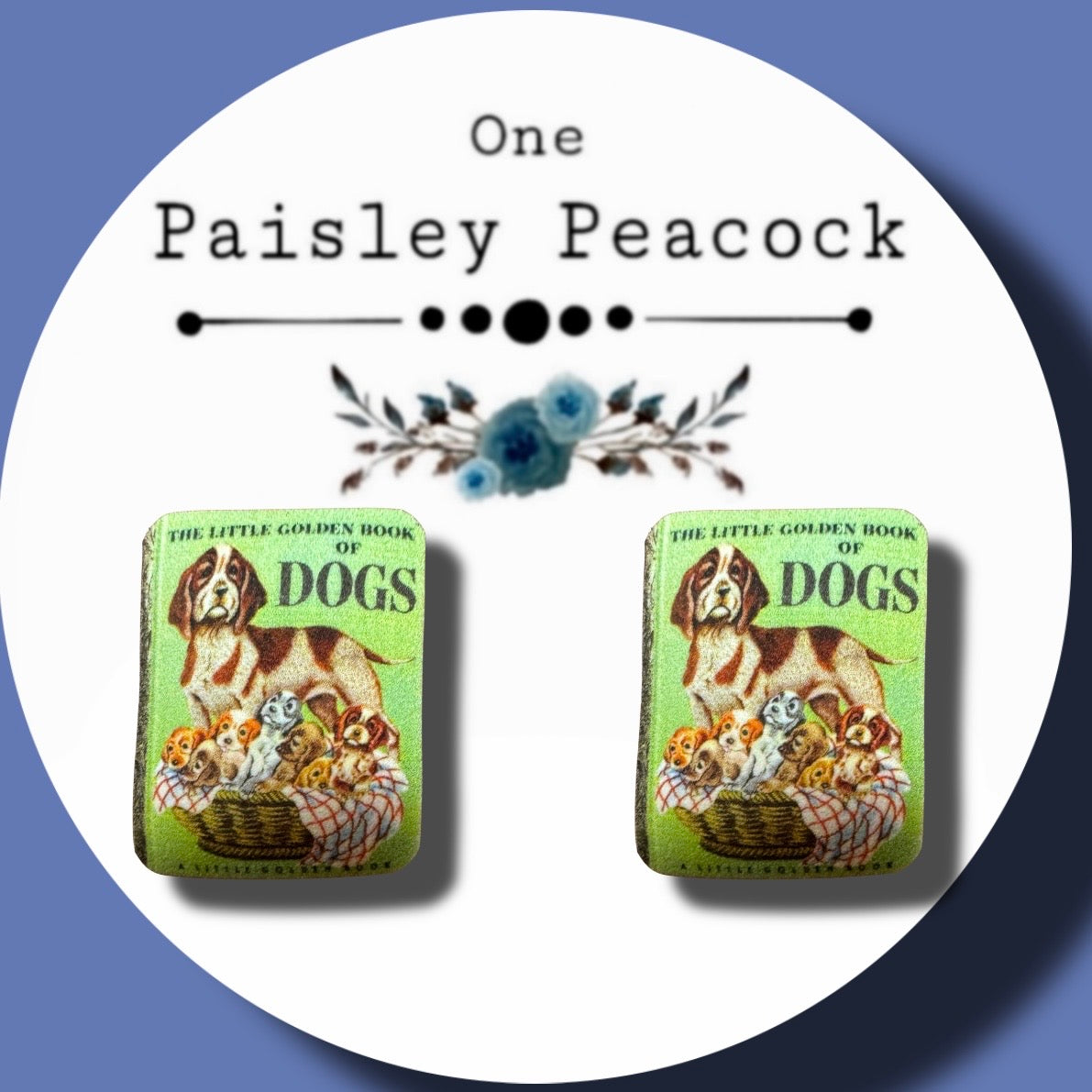 Golden book dogs earrings with puppies