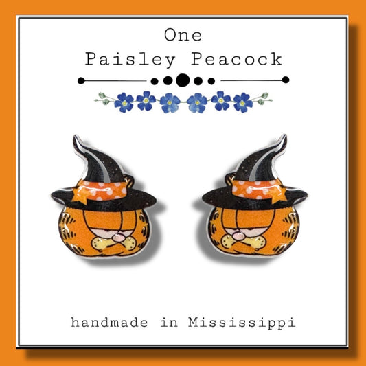 Garfield Halloween stud earrings