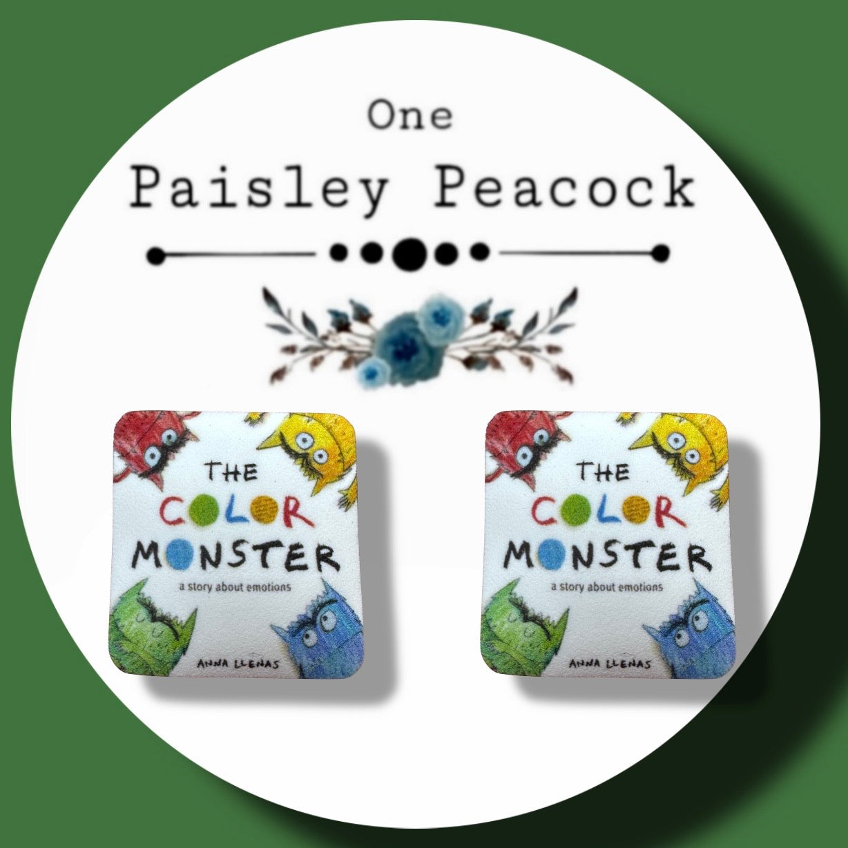 Color monster stud earrings
