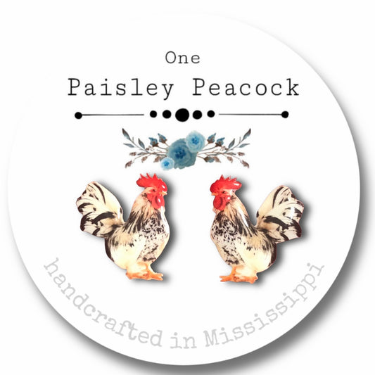 Bird earrings- Rooster