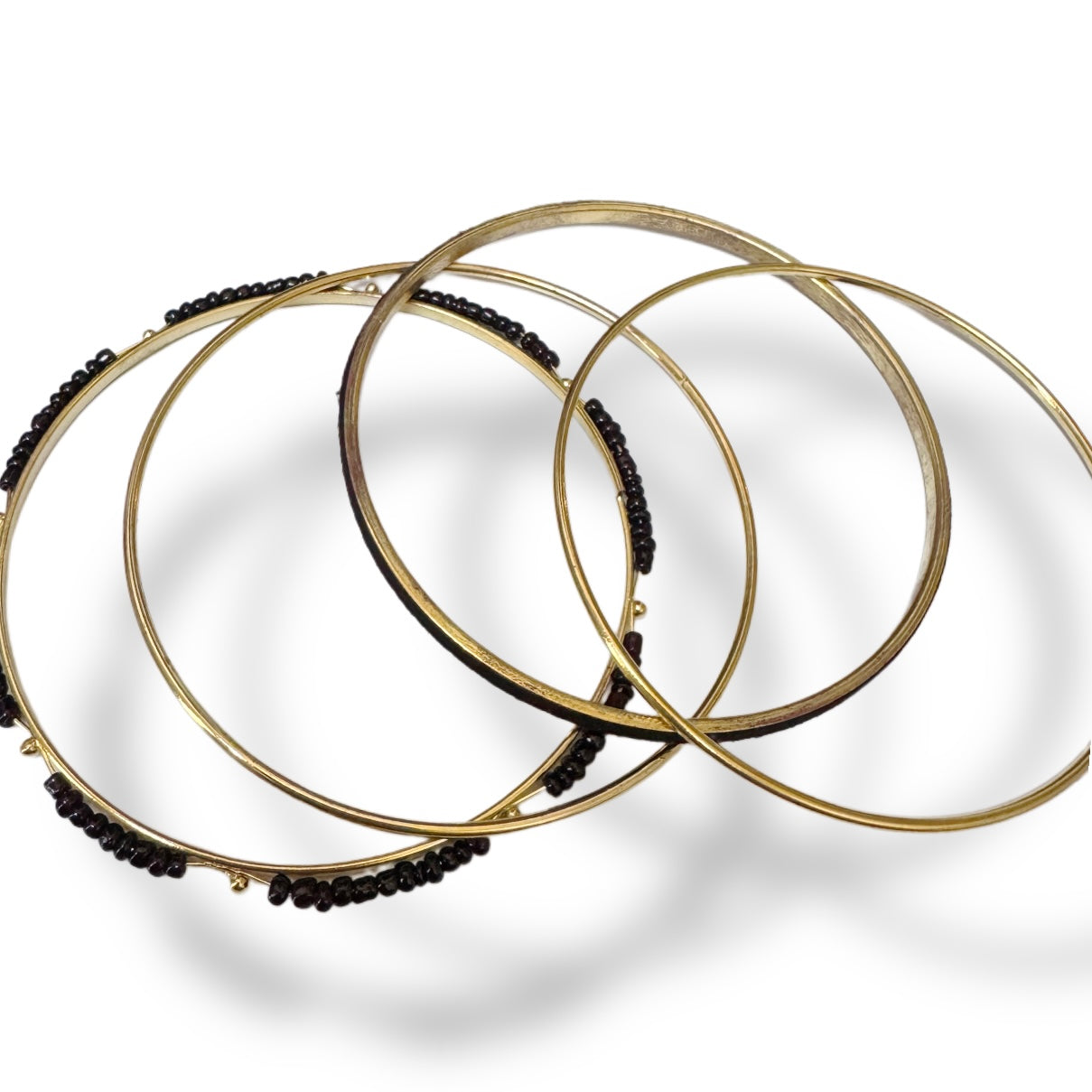 Brass and Black Bangle Set of 4