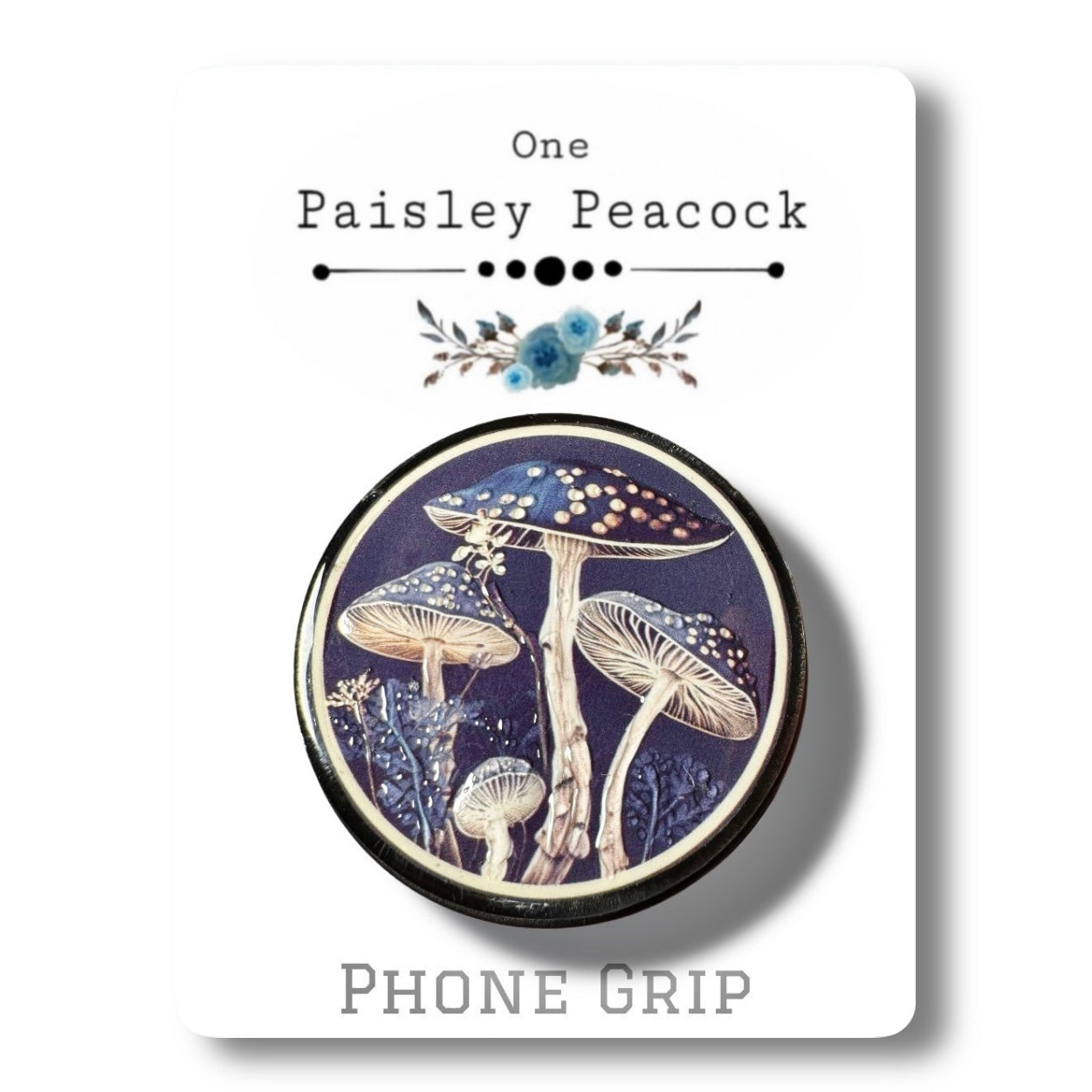 Phone Grip-blue mushroom