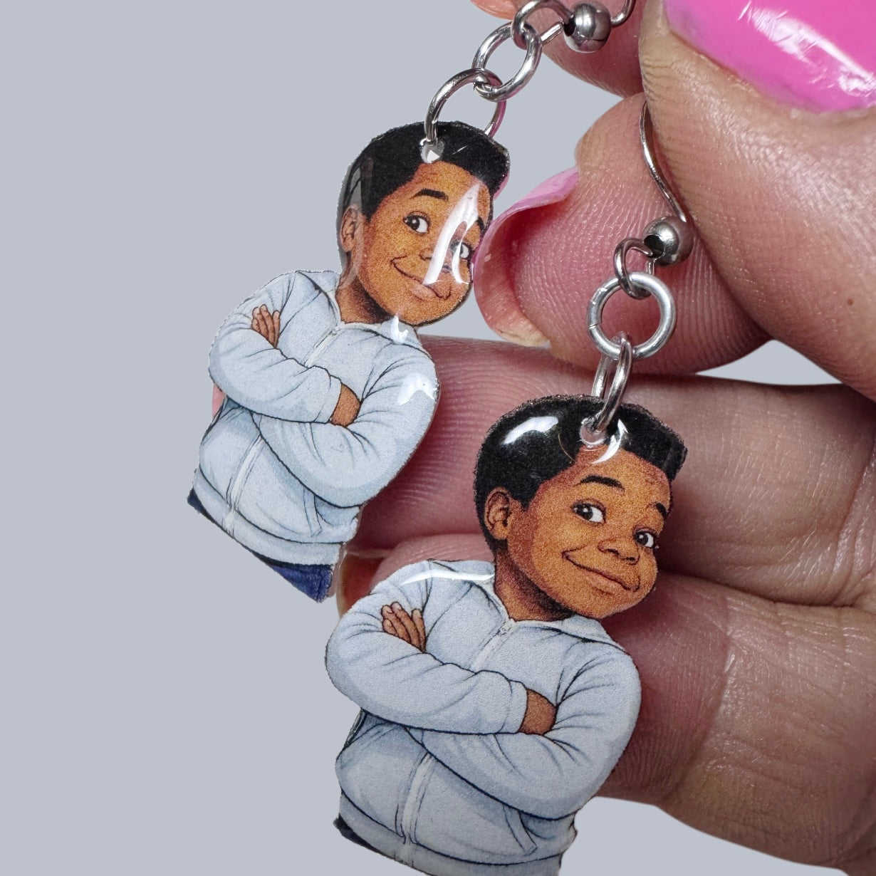 Arnold dangle earrings Gary Coleman inspired