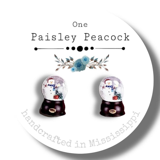 Stud Earrings-snow globe