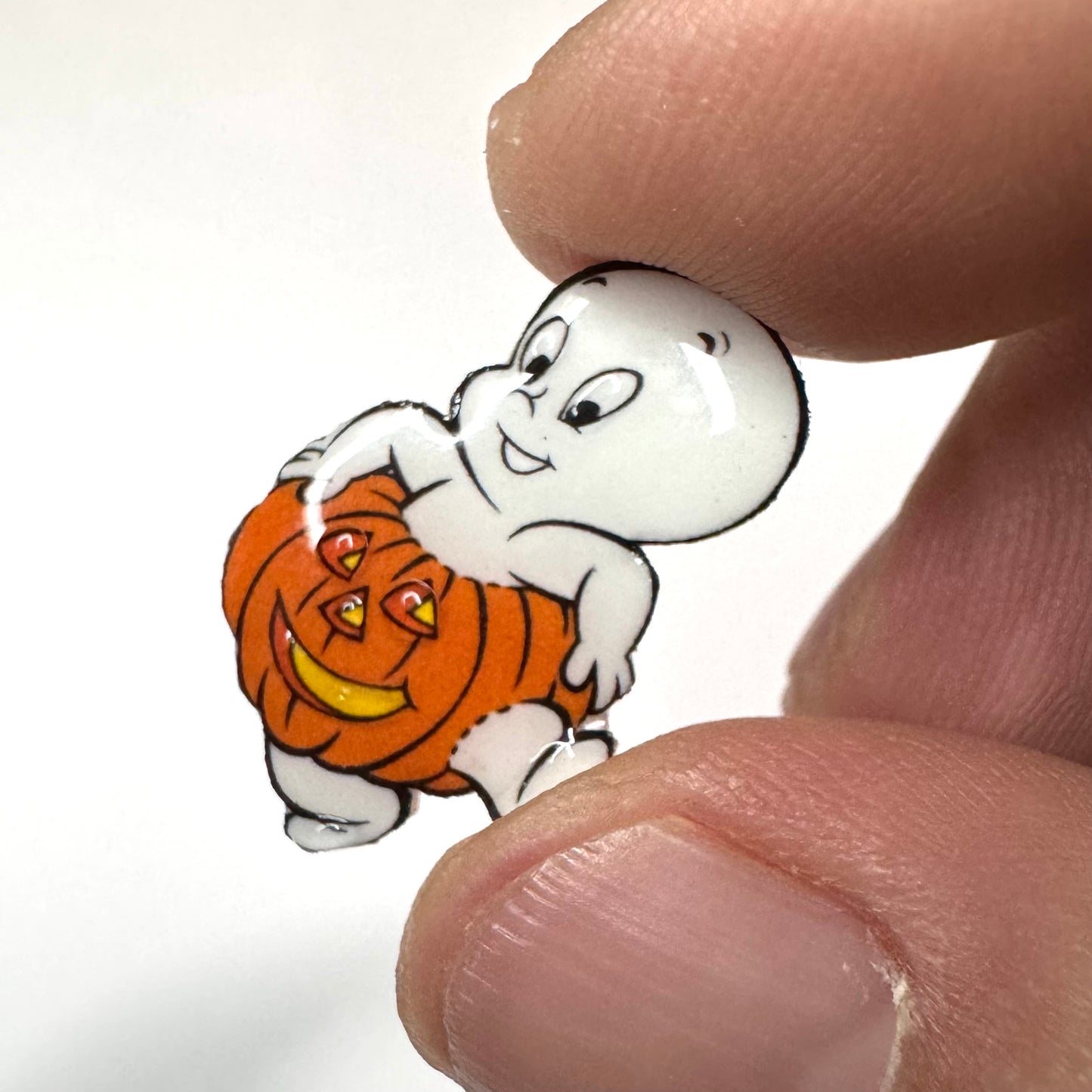 Casper ghost pumpkin stud earrings