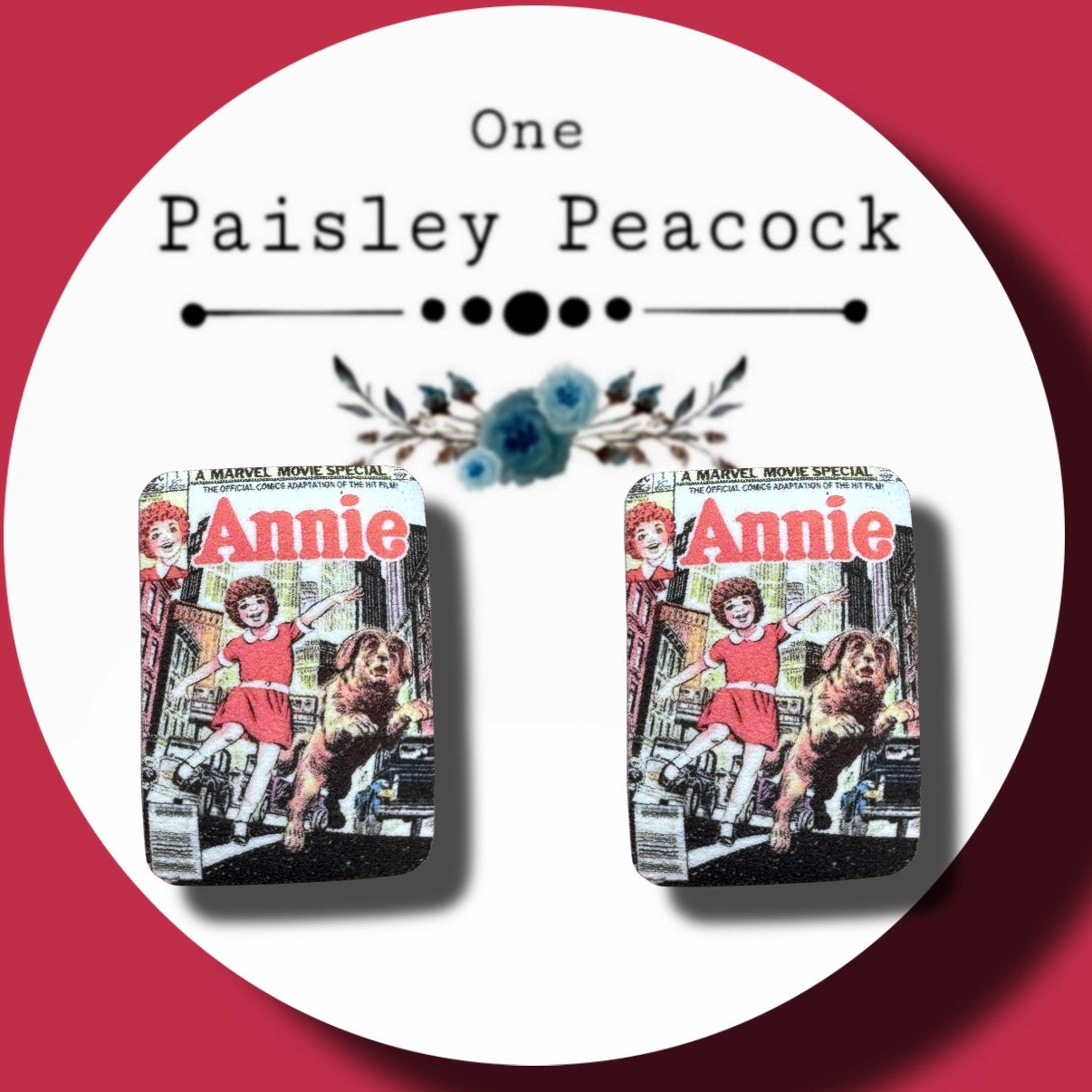 Annie comic stud earrings