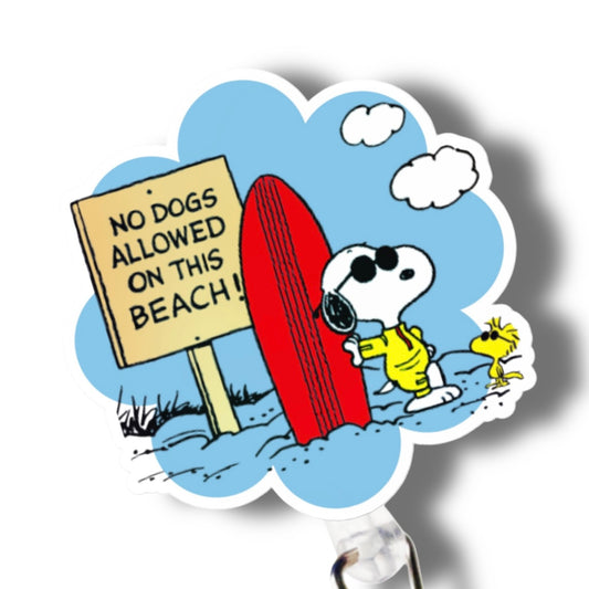 Badge Reel- inspired snoopy beach