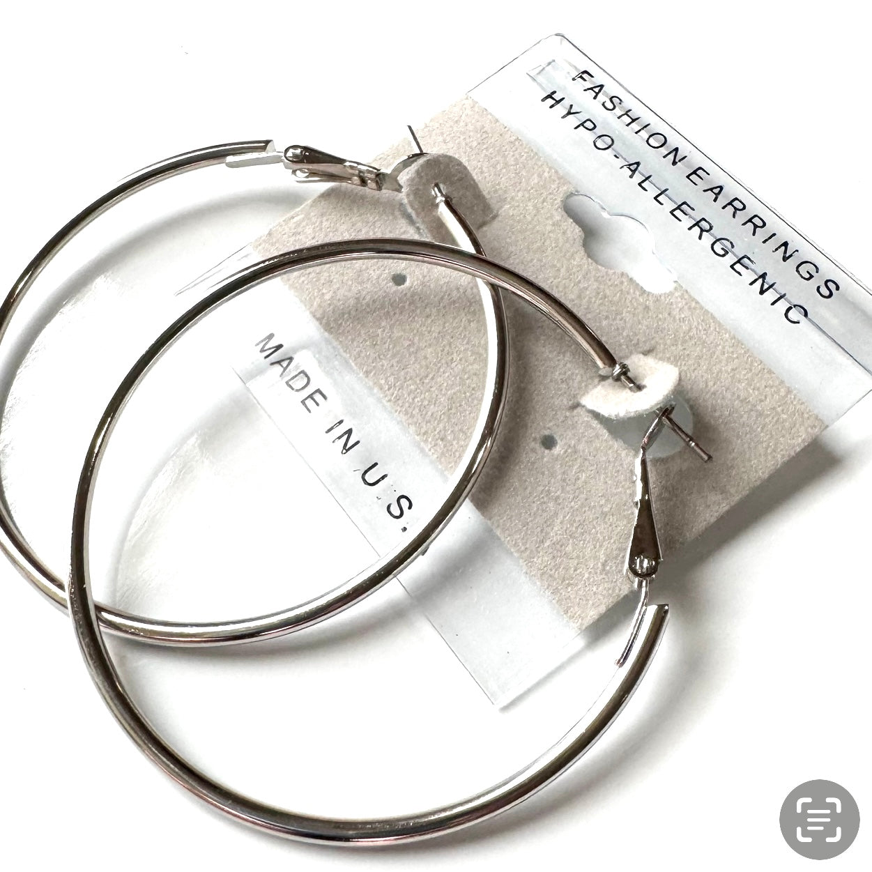 Dangle Earrings- silver finish hoops