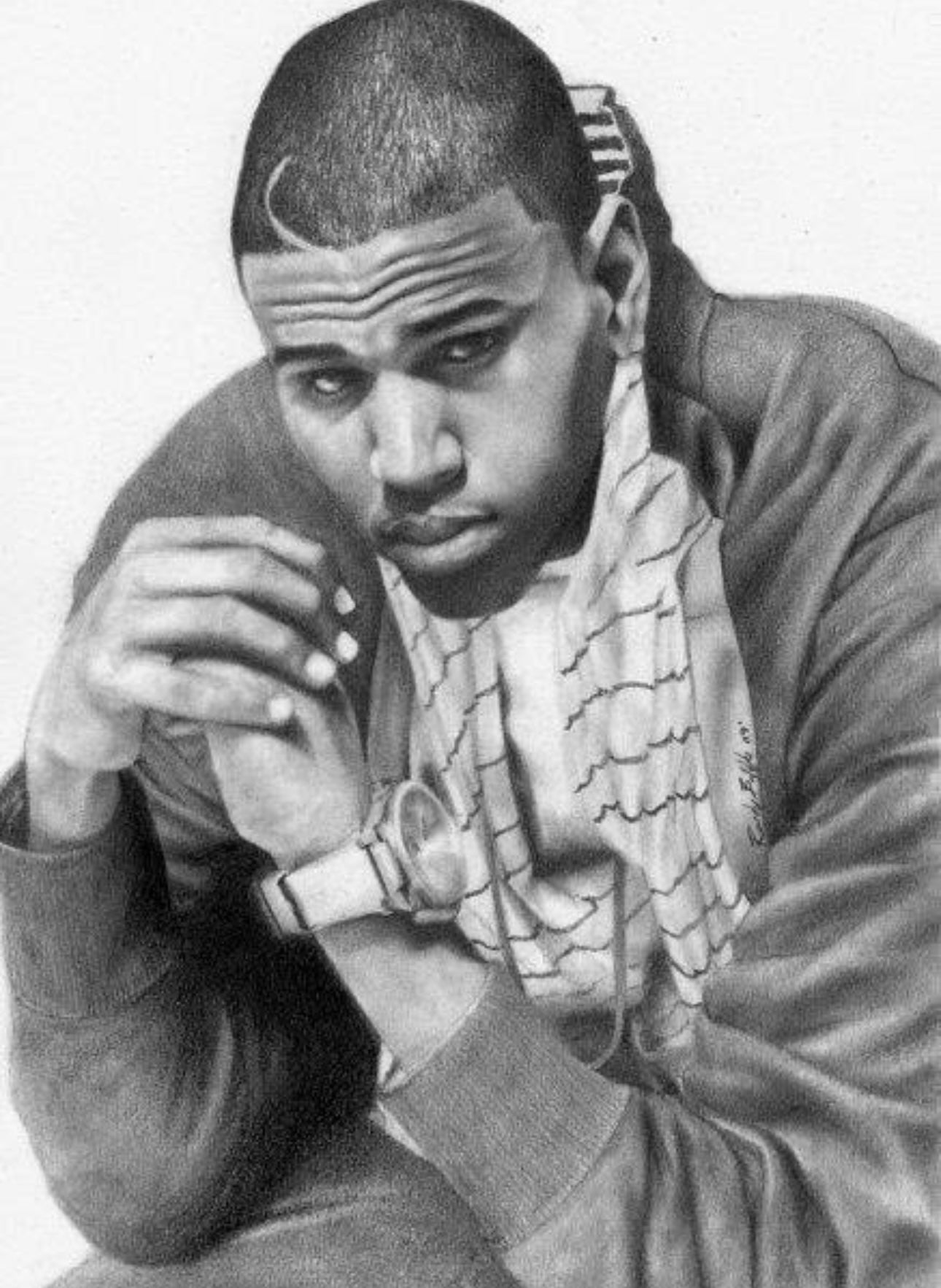 Pencil- chris brown-Art