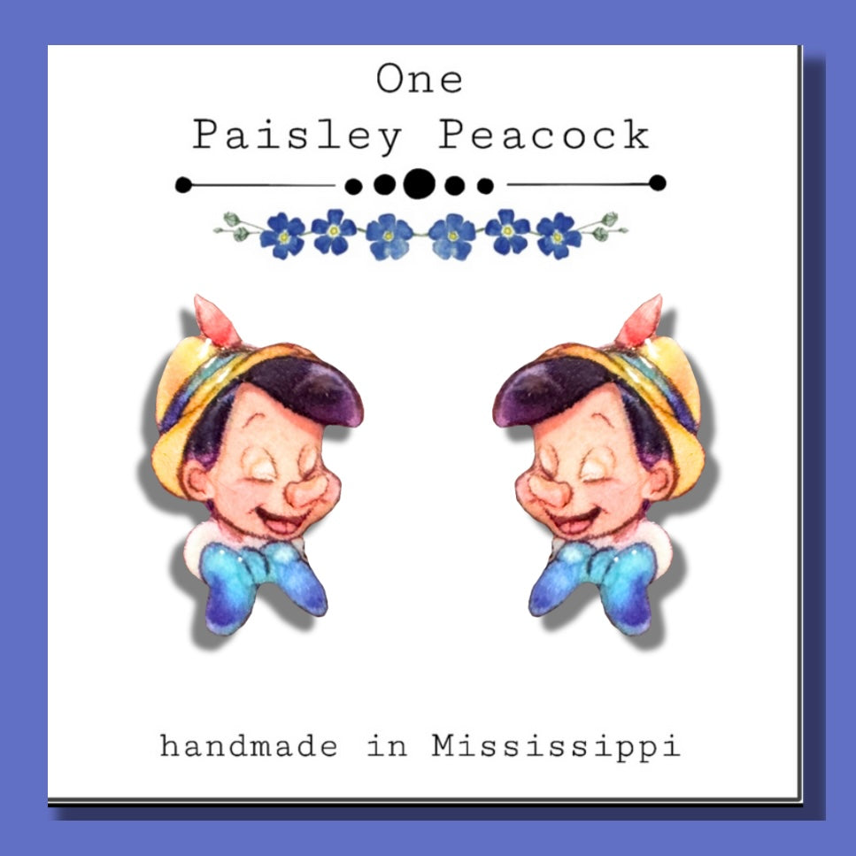 Pinocchio stud earrings