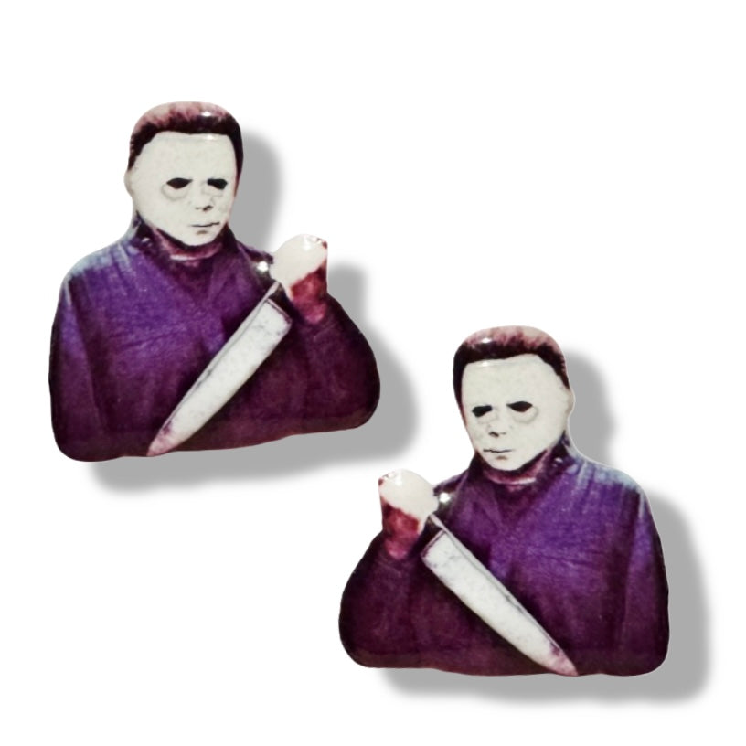 Michael Myers handmade stud earrings Halloween
