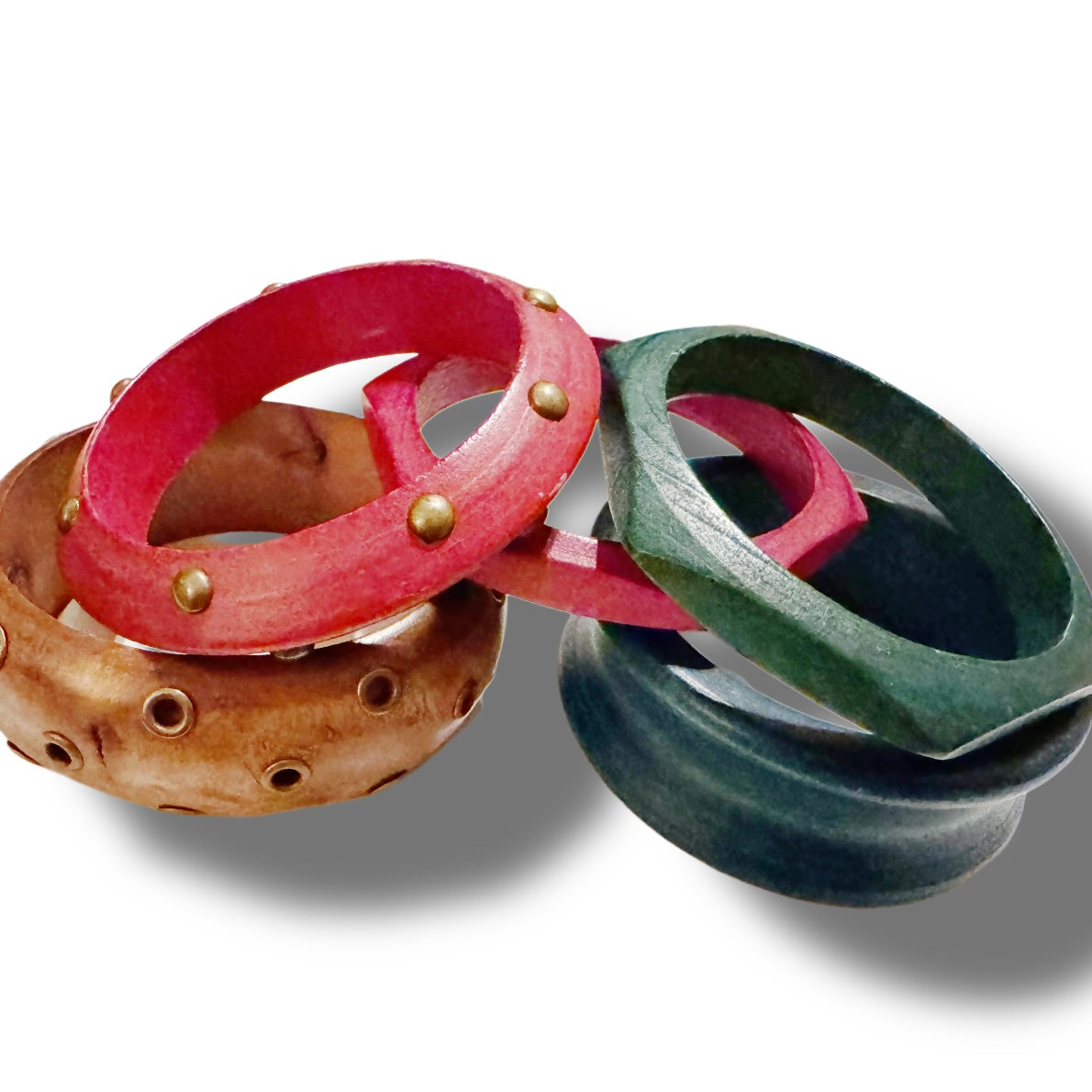 5 piece Wooden Bangle Bracelet set