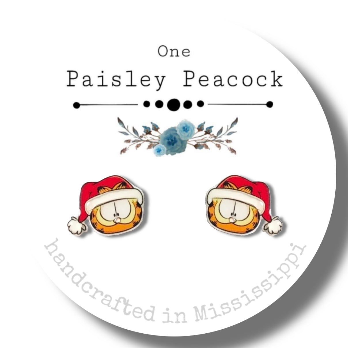 Stud Earrings-Xmas Garfield