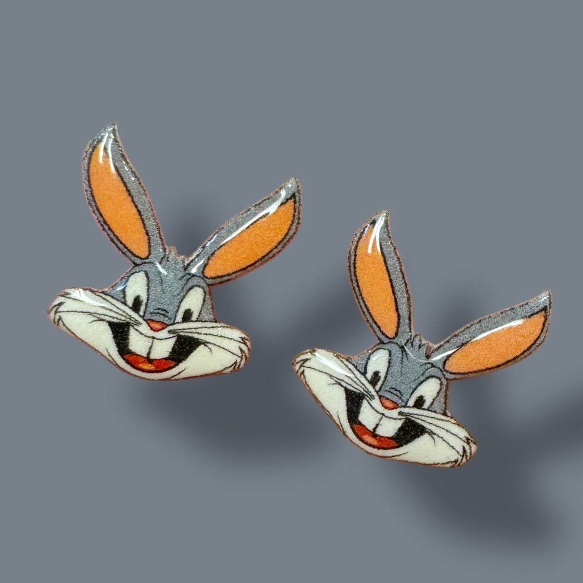Bugs Bunny inspired handmade stud earrings