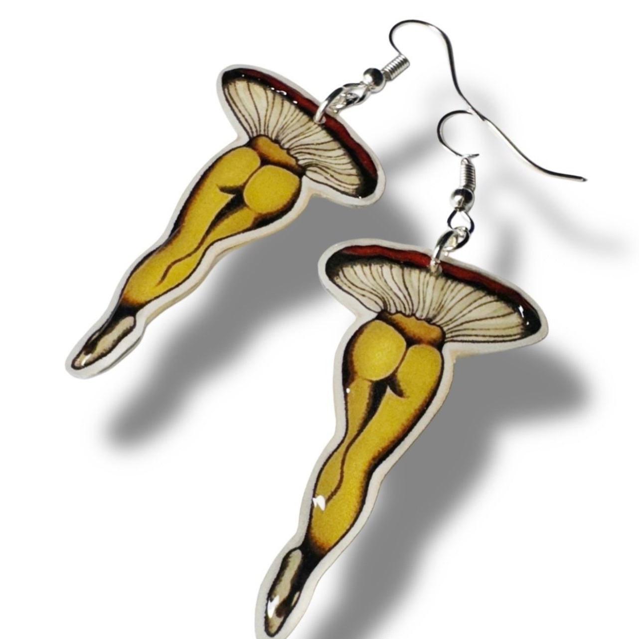 Mushroom Lady Drop Dangle Earrings handmade