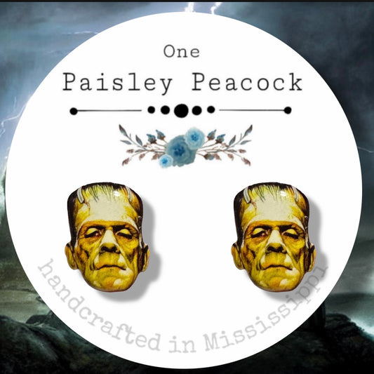 Frankenstein handmade stud earrings Halloween