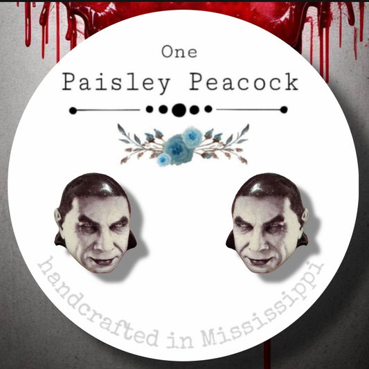 Dracula vampire handmade stud earrings Halloween