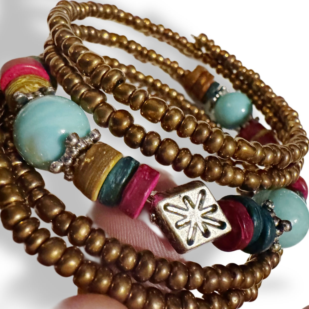 Boho memory wire bracelet