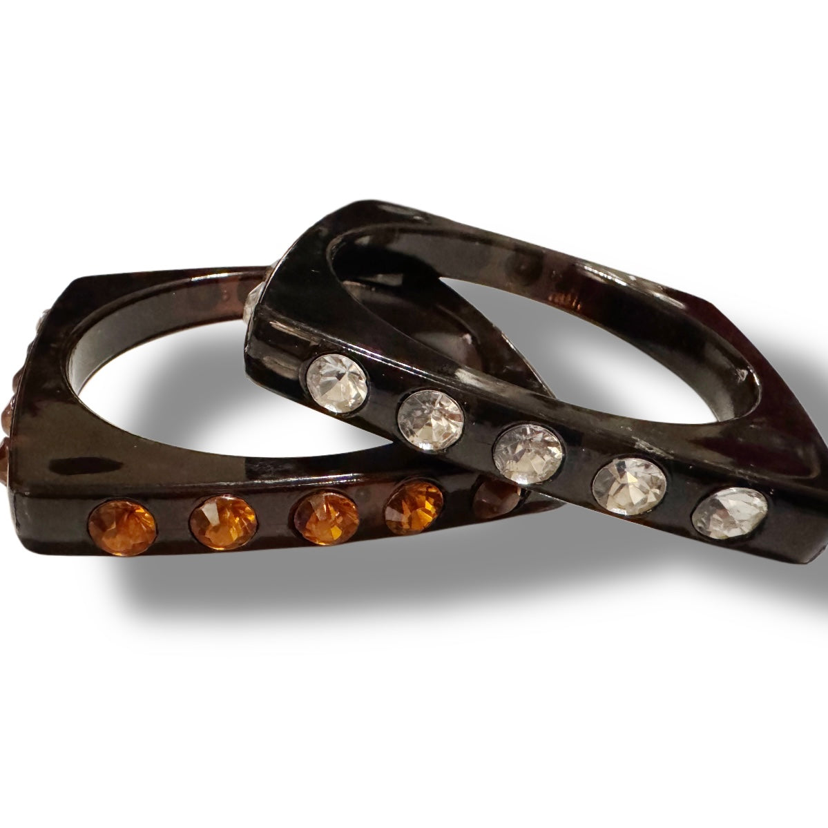 Black Acrylic Bangle Set of 2