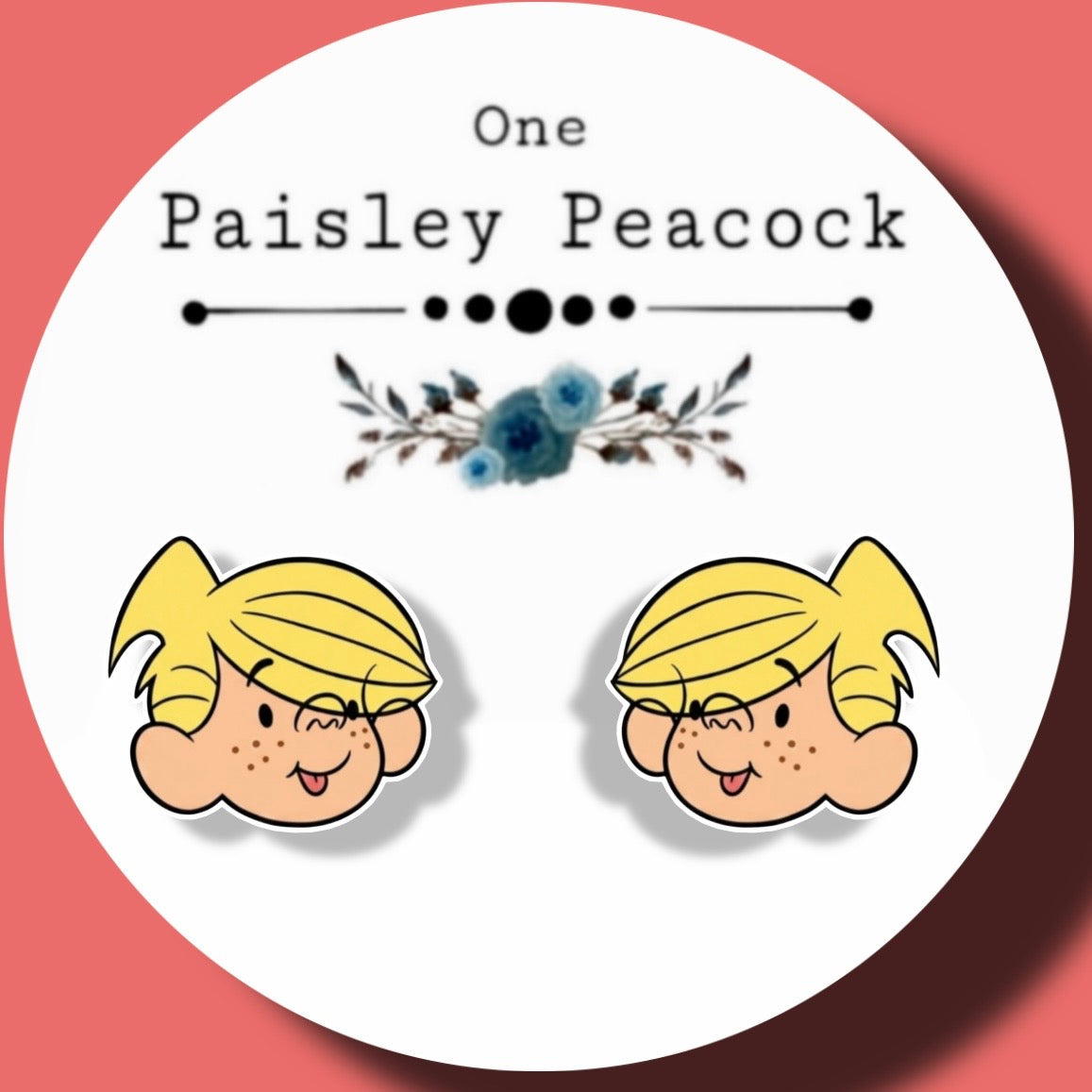 Dennis the Menace inspired stud earrings