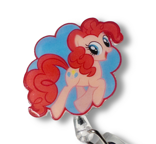 Badge Reel- pinky pie inspired
