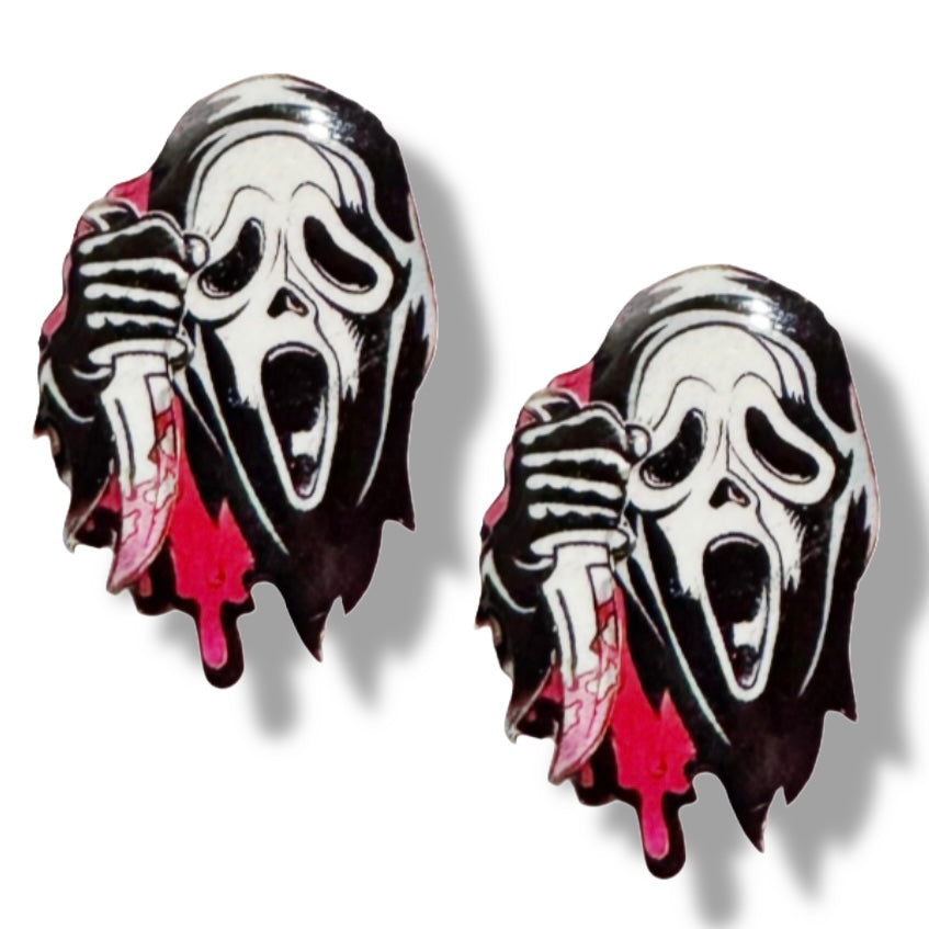 Scream stud earrings Halloween