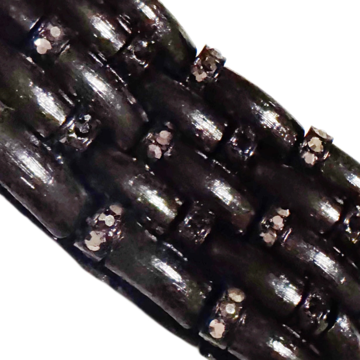 Black Metal Rhinestone Stretchy bracelet