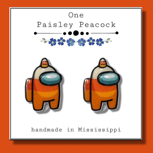 Among Us candy Corn stud earrings