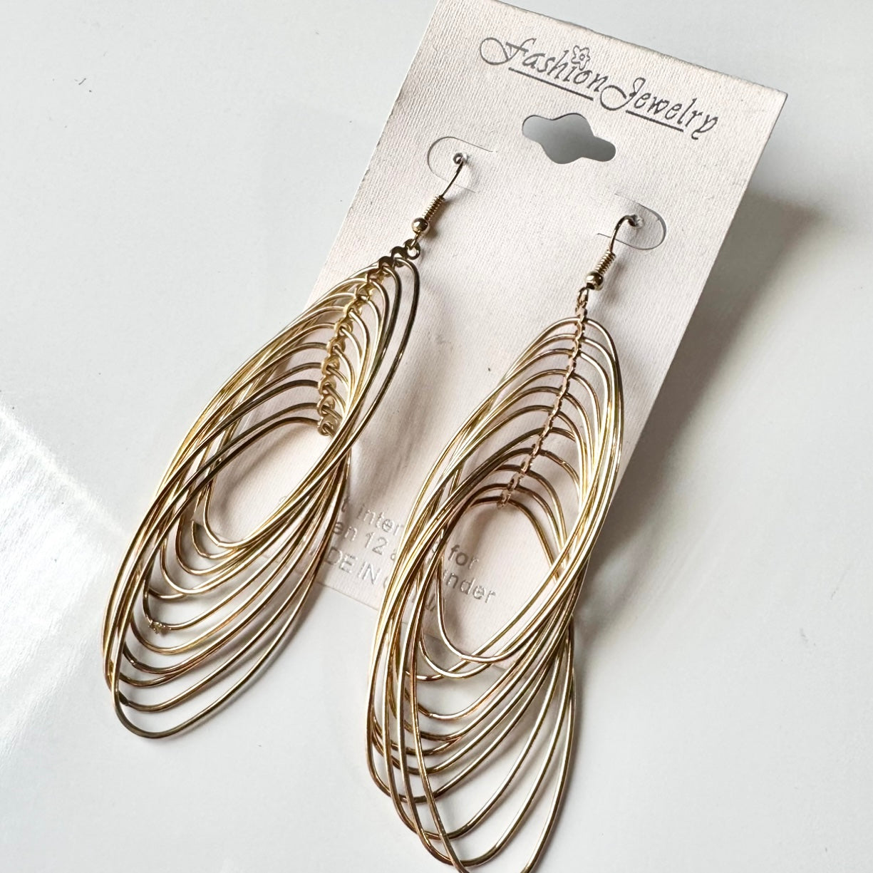 Dangle Earrings gold finish link