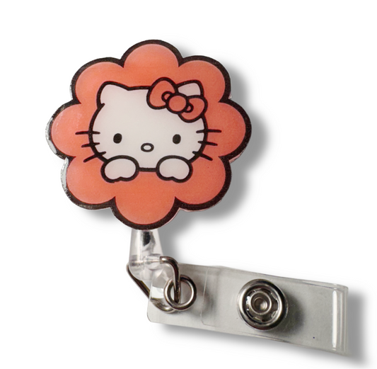 Badge Reel- hello Kitty inspired
