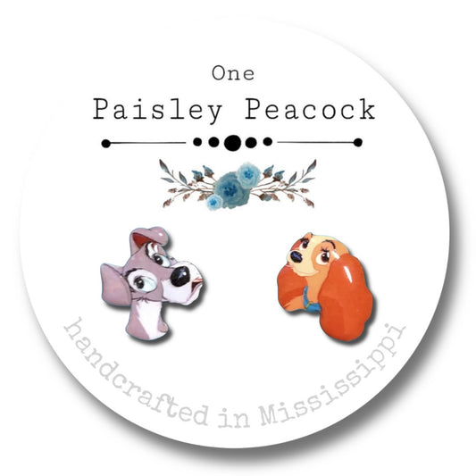 Dog Stud Earrings-lady & tramp