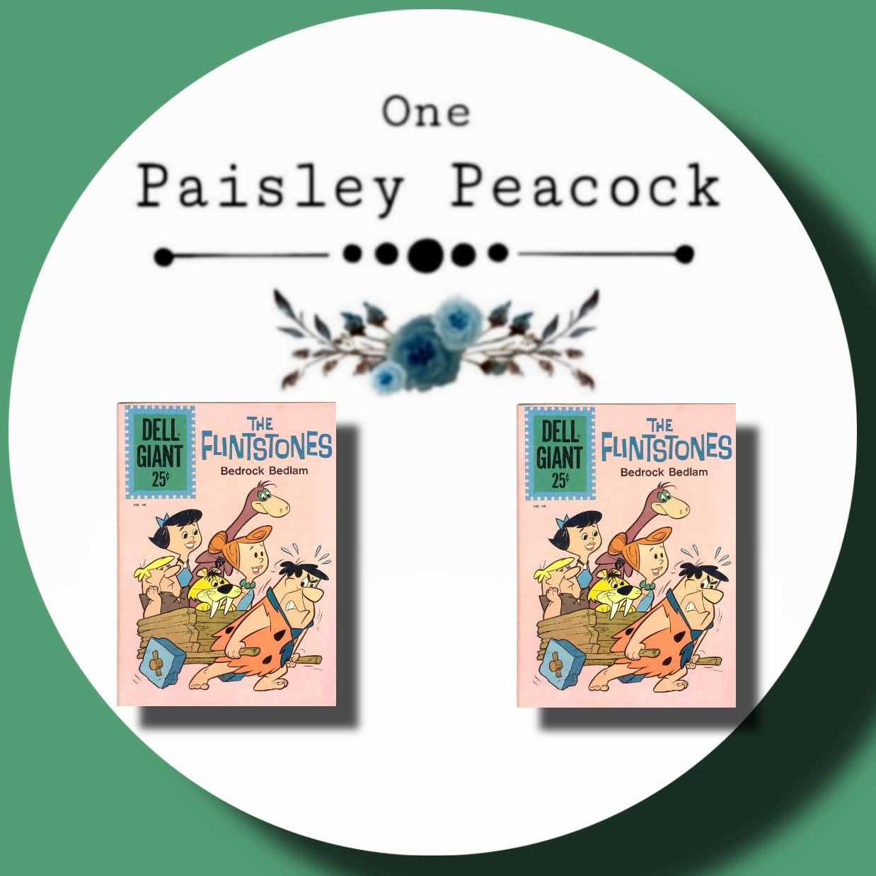 Flintstones comic book stud earrings