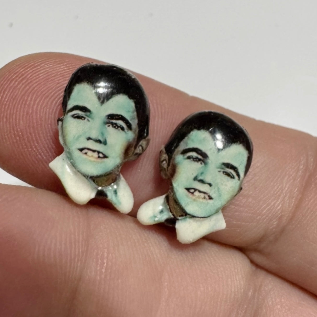 Eddie Munster handmade stud earrings Halloween