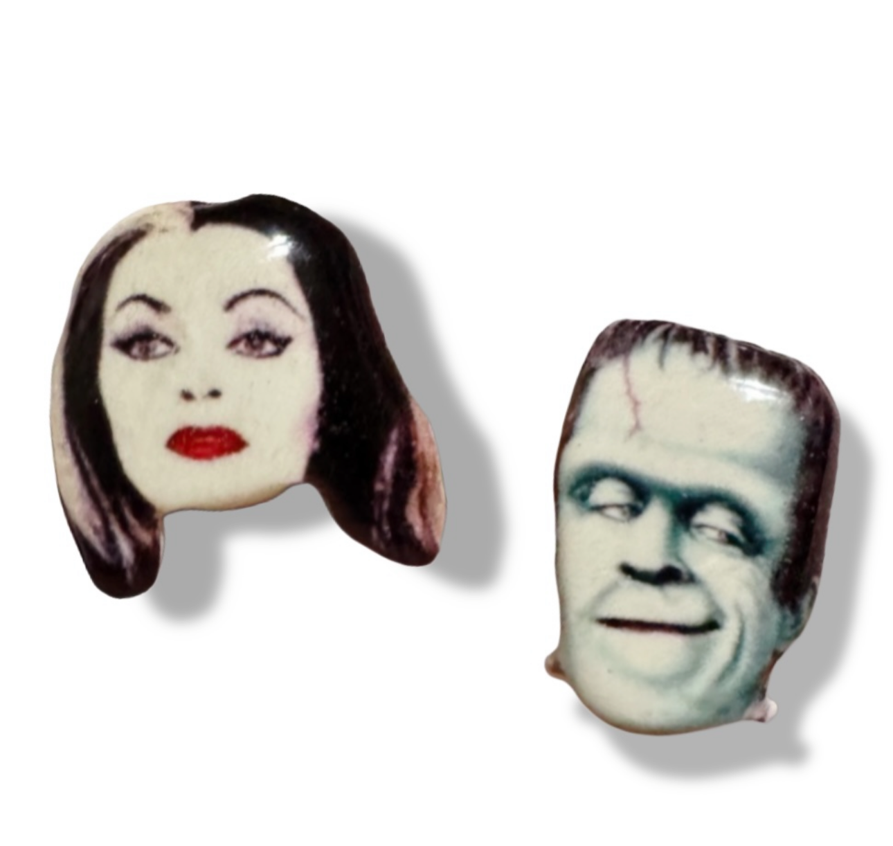 Lily Herman Munster handmade stud earrings Halloween