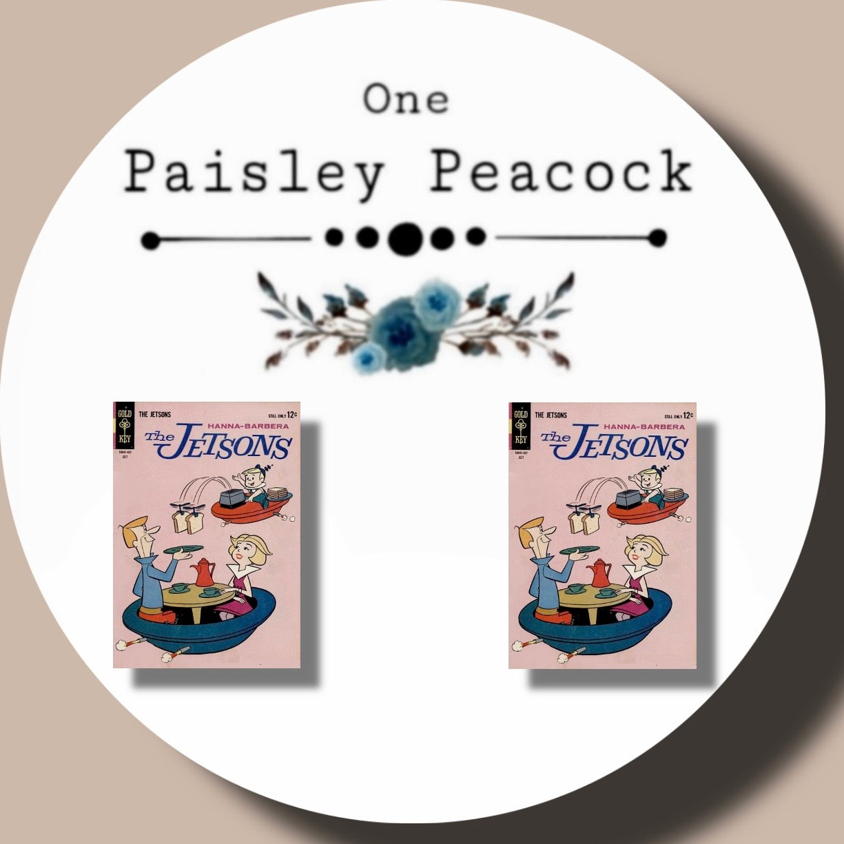 Jetsons inspired handmade comic book earrings