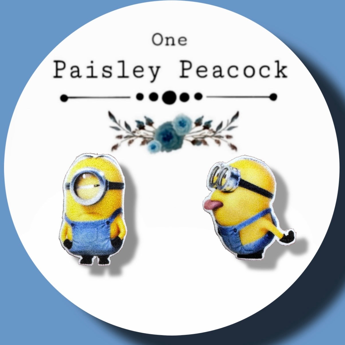 Minions inspired miss matched stud earrings
