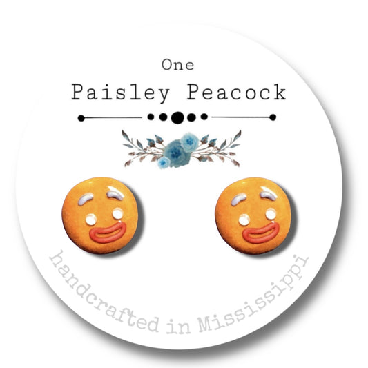 Stud earrings-gingerbread man